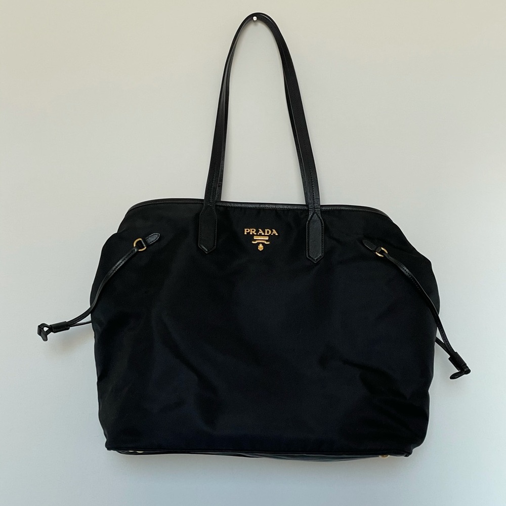 Prada black nylon tote bag